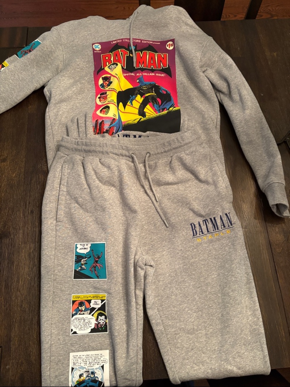 Batman Staples Grey Jogger Sweatsuit